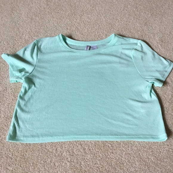 mint green crop top